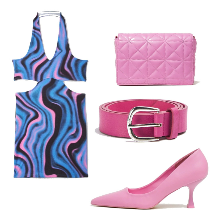 Outfit donna - Total look #1541395. Stile Basic per Tutti i giorni. Abbinamento con vestiti corti, cinture, décolleté, borse a spalla.