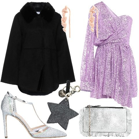 Outfit donna - San Valentino by YOOX. Stile Sexy per Serata fuori. Abbinamento con décolleté, vestiti corti, cappotti, borse a tracolla, portachiavi, orecchini.