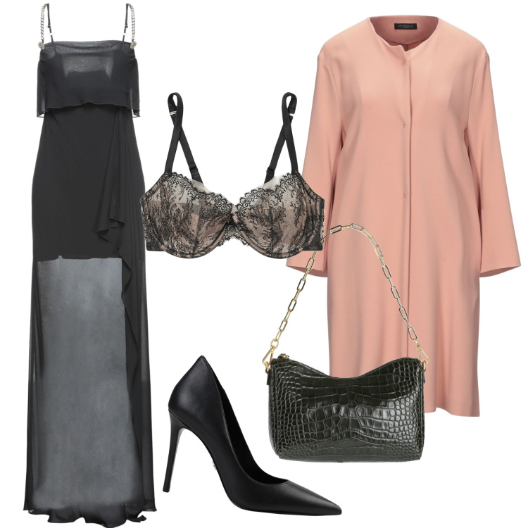 Outfit donna - Yoox a San Valentino. Stile Sexy per Serata fuori. Abbinamento con vestiti lunghi, borse a mano, cappotti, reggiseni, décolleté.