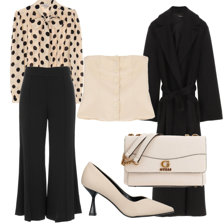 Outfit donna - Il corsetto sopra la camicia. Stile Basic per Cerimonia. Abbinamento con décolleté, cappotti, pantaloni capri, borse a tracolla, bluse, top.