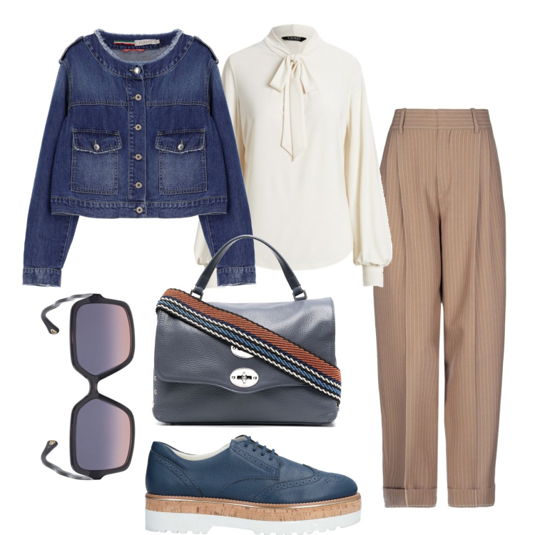 Outfit donna - Sempre qualcosa di particolare. Stile Chic per Tutti i giorni. Abbinamento con scarpe stringate, pantaloni, giacche, borse tote, top, occhiali da sole.