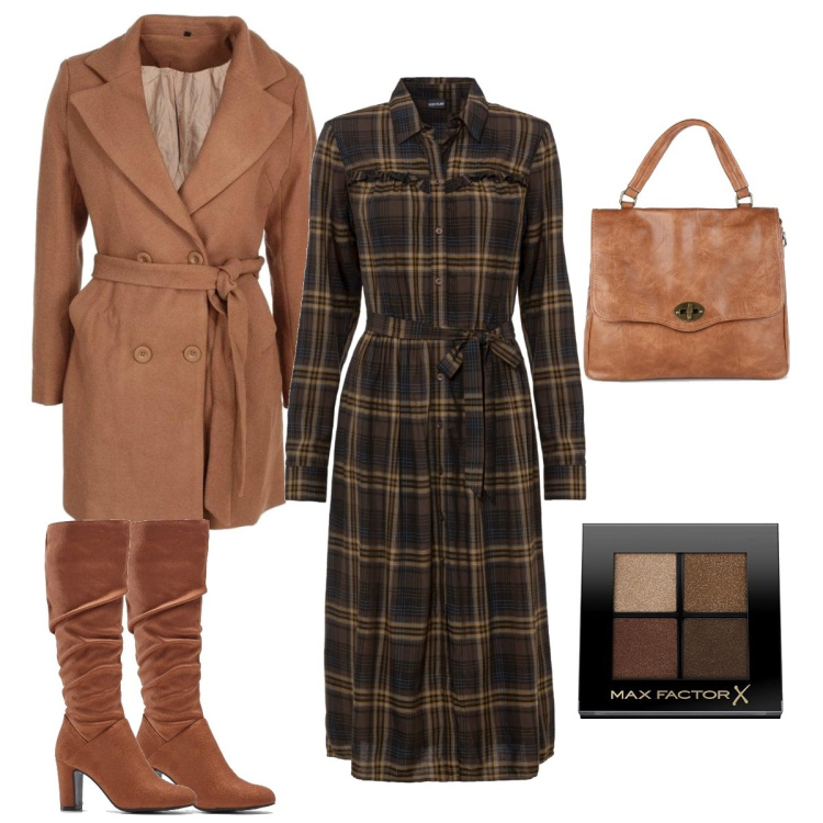 Outfit donna - Basic femminile. Stile Basic per Serata fuori. Abbinamento con vestiti, stivali, cappotti, borse a mano, ombretti.