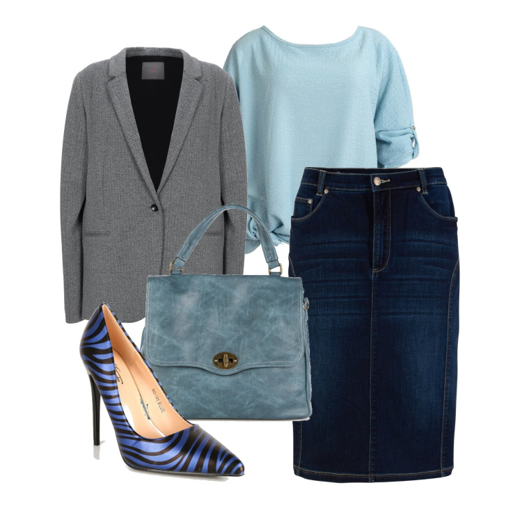 Outfit donna - Chic a prescindere. Stile Casual chic per Tutti i giorni. Abbinamento con gonne, blazer, bluse, borse a mano, décolleté.