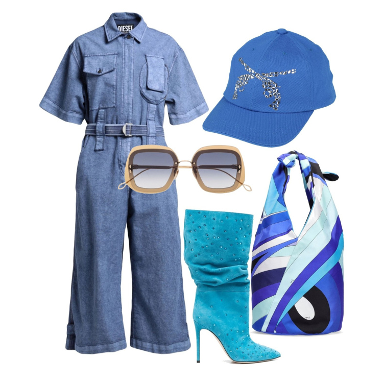 Outfit donna - Ghost outfitter - trendissima. Stile Casual chic per Tutti i giorni. Abbinamento con cappelli con visiera, tute, stivali, occhiali da sole, borse a mano.