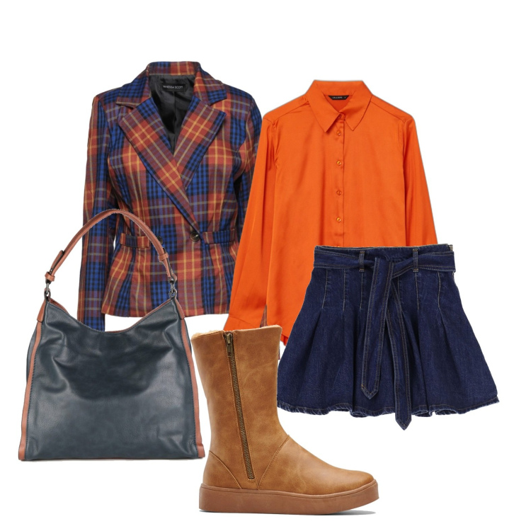 Outfit donna - Ghost outfitter - in centro. Stile Glamour per Tutti i giorni. Abbinamento con stivali, blazer, borse a spalla, minigonne, camicie.