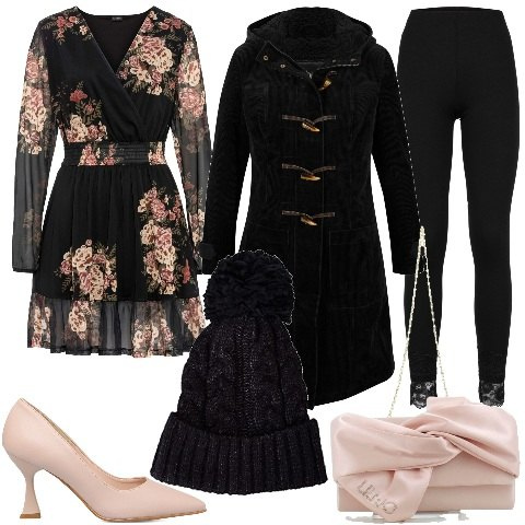 Outfit donna - Abbina un cappello in modo originale. Stile Glamour per Cerimonia. Abbinamento con montgomery, vestiti, leggings, clutch, décolleté, cappelli.