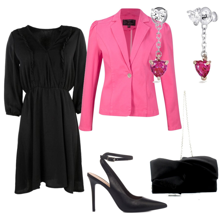 Outfit donna - Cerimonia glam. Stile Glamour per Cerimonia. Abbinamento con camicie a manica corta, vestiti lunghi, orecchini, clutch, décolleté.