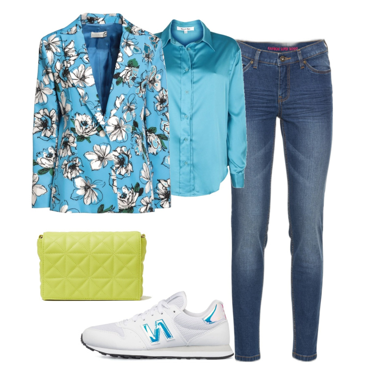 Outfit donna - La giacca floreale. Stile Casual per Tutti i giorni. Abbinamento con jeans skinny, blazer, camicie, borse a spalla, sneakers.