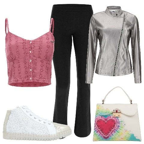 Outfit donna - Freddy - Speciale Festa della Donna. Stile Casual chic per Serata fuori. Abbinamento con borse a mano, sneakers, pantaloni, giacche, top.