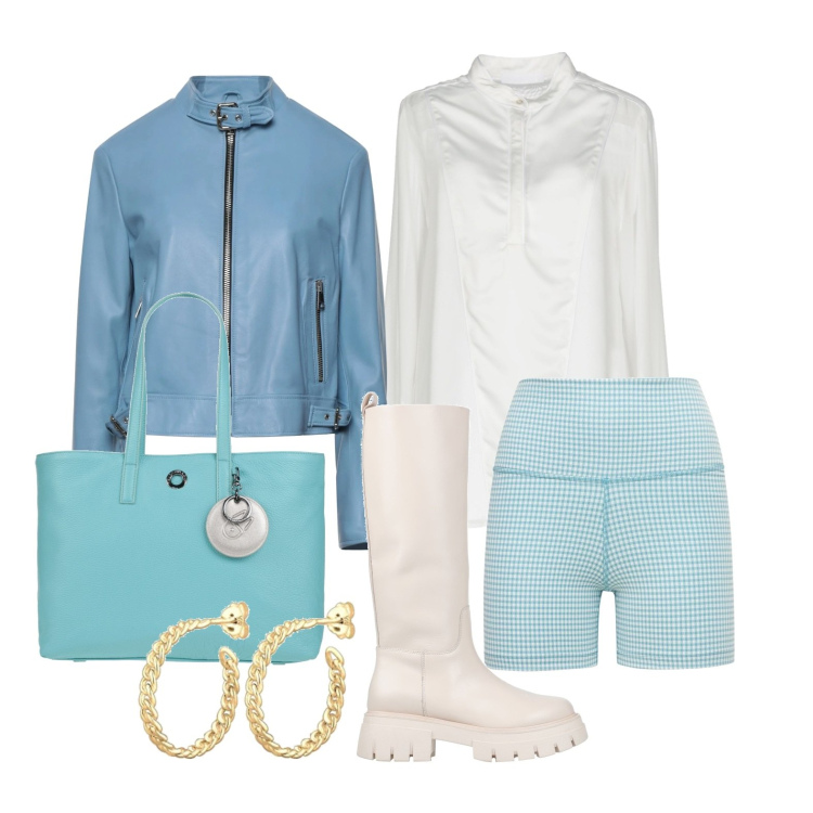 Outfit donna - Ghost outfitter - in centro. Stile Urban per Tutti i giorni. Abbinamento con stivali, giacche, borse a mano, bluse, orecchini, shorts.