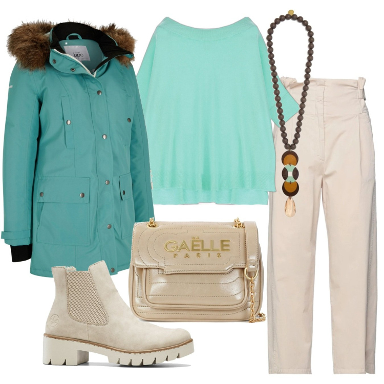 Outfit donna - Basic che sa di primavera. Stile Basic per Tutti i giorni. Abbinamento con blazer, stivaletti, pantaloni, borse a tracolla, maglieria, collane.
