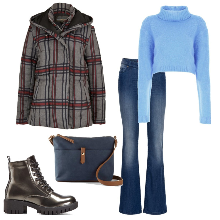 Outfit donna - Gli stivaletti lucidi. Stile Casual per Tutti i giorni. Abbinamento con jeans bootcut, giacche, borse a tracolla, stivaletti, maglieria.