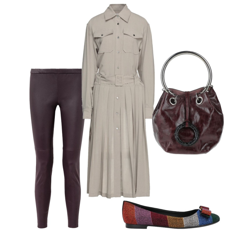 Outfit donna - La camicia a chemisier. Stile Trendy per Tutti i giorni. Abbinamento con camicie, ballerine, borse a mano, pantaloni.