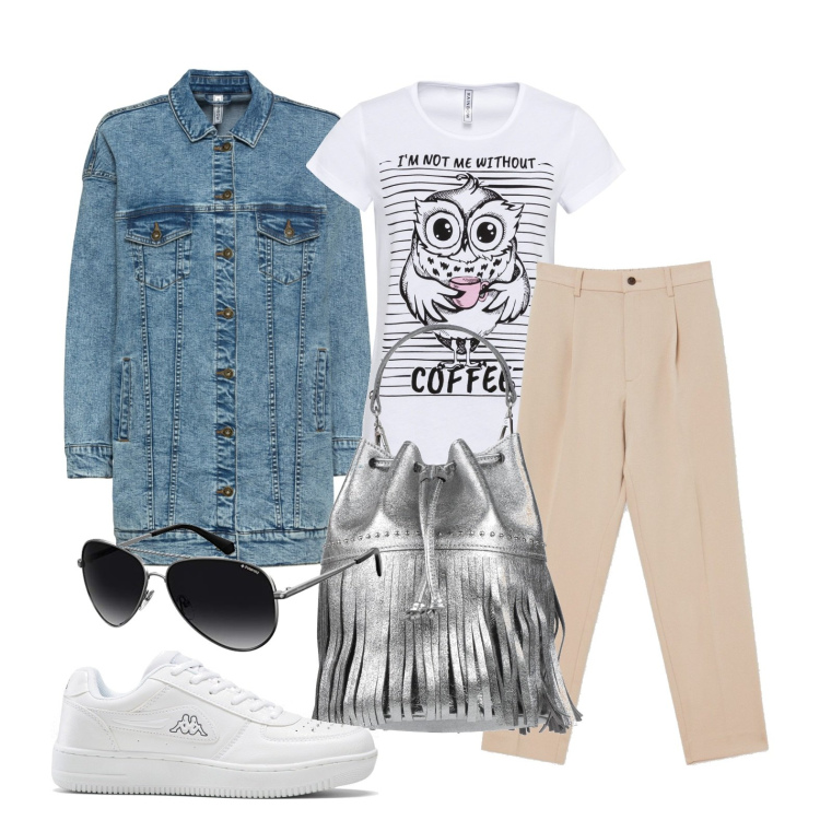 Outfit donna - Libera la fantasia- Focus Donna curvy. Stile Casual per Tutti i giorni. Abbinamento con borse a mano, t-shirt sportive, blazer, sneakers, pantaloni, occhiali da sole.