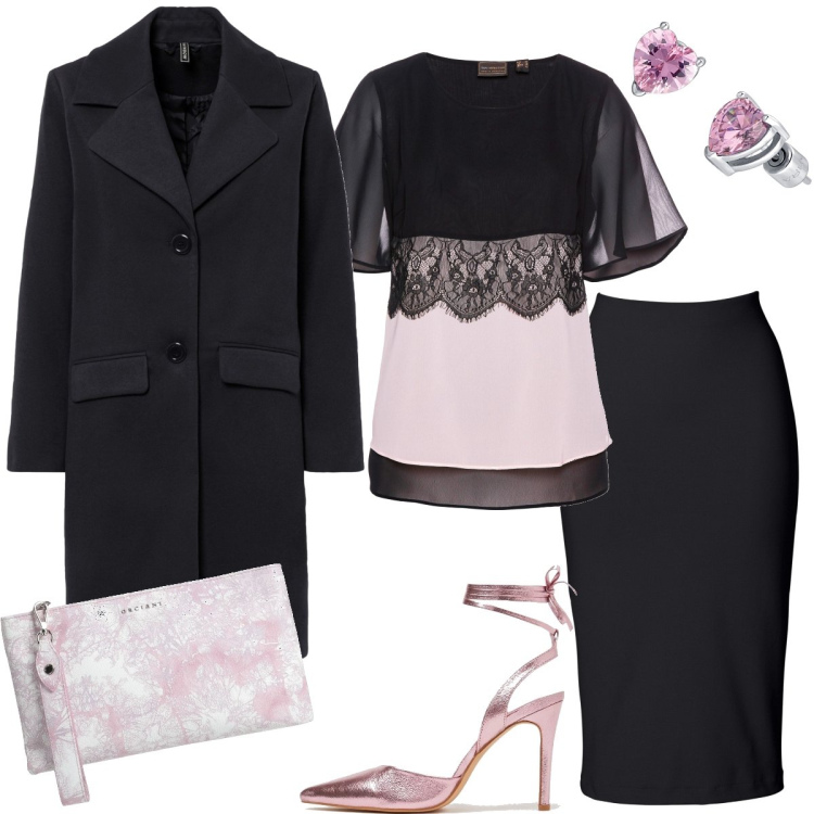 Outfit donna - Cerimonia. Stile Chic per Cerimonia. Abbinamento con gonne longuette, tuniche, cappotti, borse a mano, orecchini, décolleté.