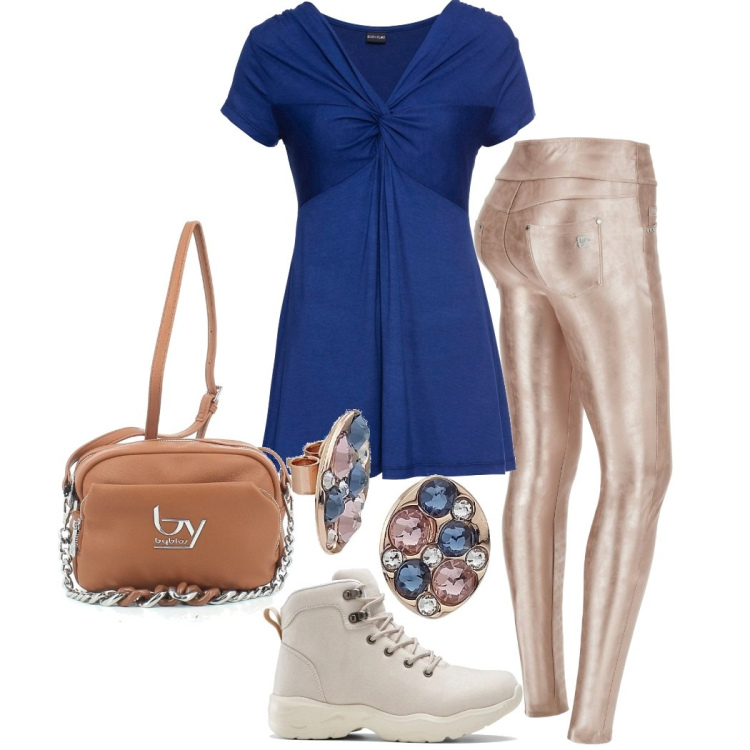Outfit donna - Sporty chic #1276. Stile Sporty chic per Tutti i giorni. Abbinamento con maglieria, sneakers, orecchini, pantaloni skinny, borse a tracolla.
