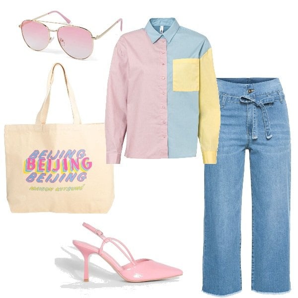 Outfit femme - Tendance #6272. Style Tendance pour Tous les jours. Assortir avec jupe-culotte, chemisiers, chaussures à talon, sacs à main, lunettes de soleil.