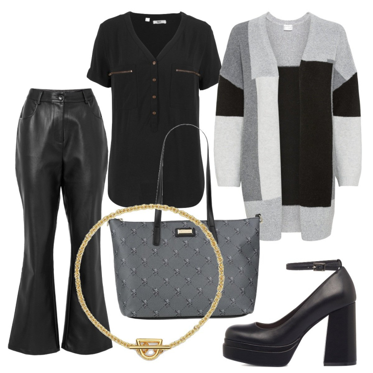 Outfit donna - Total look #1565863. Stile Bon Ton per Ufficio. Abbinamento con camicie a manica corta, pantaloni, cardigans, borse a mano, collane, décolleté.