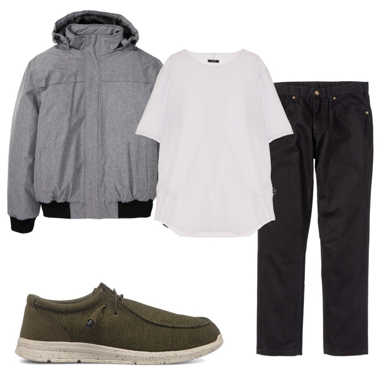 Outfit uomo - Total look #1567949. Stile Casual per Tutti i giorni. Abbinamento con pantaloni, giacche, t-shirt, sneakers.