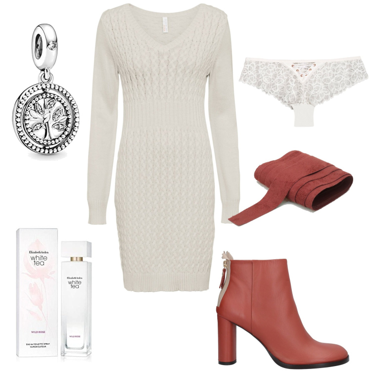 Outfit donna - Casual chic #7285. Stile Casual chic per Tutti i giorni. Abbinamento con vestiti, culotte, stivaletti, cinture, profumi, braccialetti.