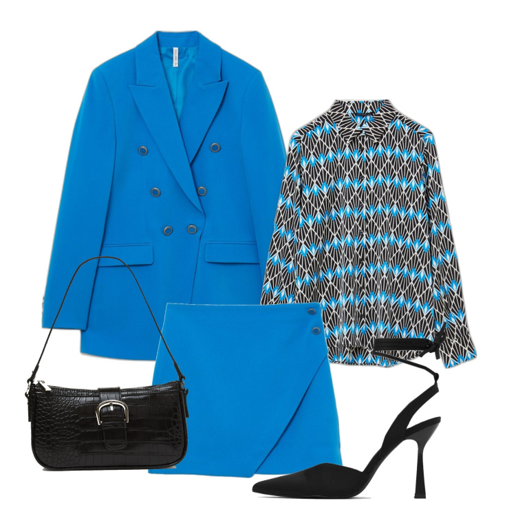 Outfit donna - Calliope primavera/estate. Stile Trendy per Serata fuori. Abbinamento con gonne, giacche, camicie, décolleté, borse a spalla.