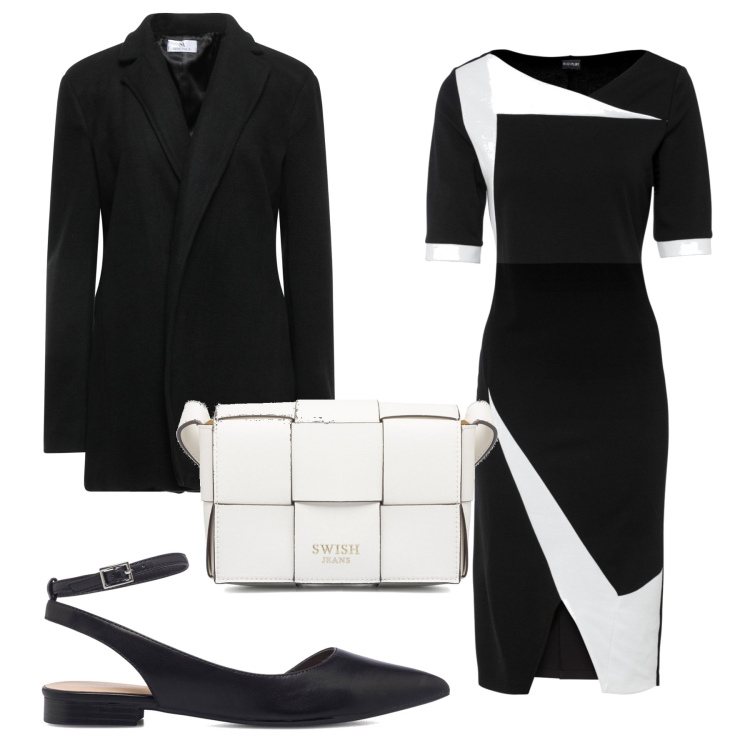 Outfit donna - Senza tacco bella ed elegante. Stile Basic per Ufficio. Abbinamento con vestiti a tubino, blazer, ballerine, borse a tracolla.