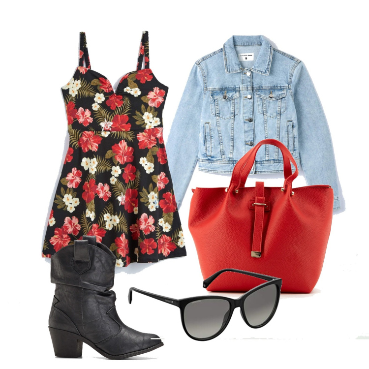 Outfit donna - Ghost outfitter - a marzo. Stile Trendy per Tutti i giorni. Abbinamento con stivaletti texani, vestiti midi/longuette, cappotti, borse a tracolla, occhiali da sole.
