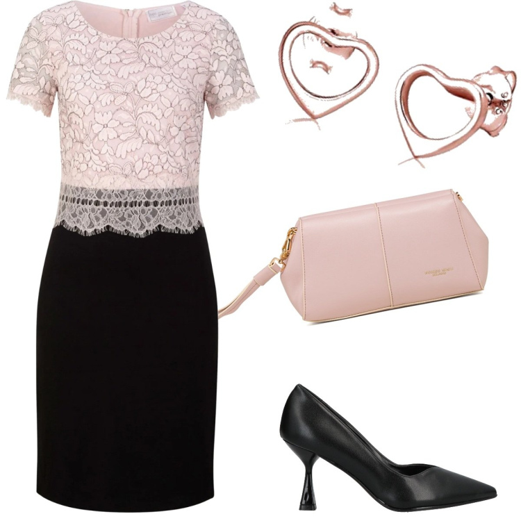 Outfit donna - Cerimonia. Stile Chic per Cerimonia. Abbinamento con vestiti, décolleté, clutch, orecchini.