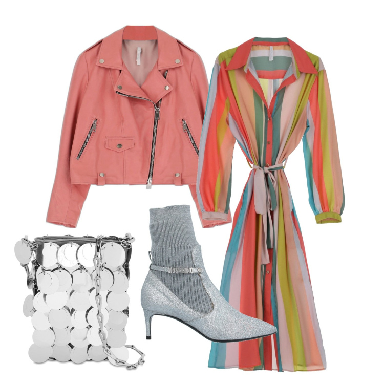 Outfit donna - Ghost outfitter - a marzo. Stile Urban per Tutti i giorni. Abbinamento con stivaletti, vestiti midi/longuette, giacche, borse a spalla.