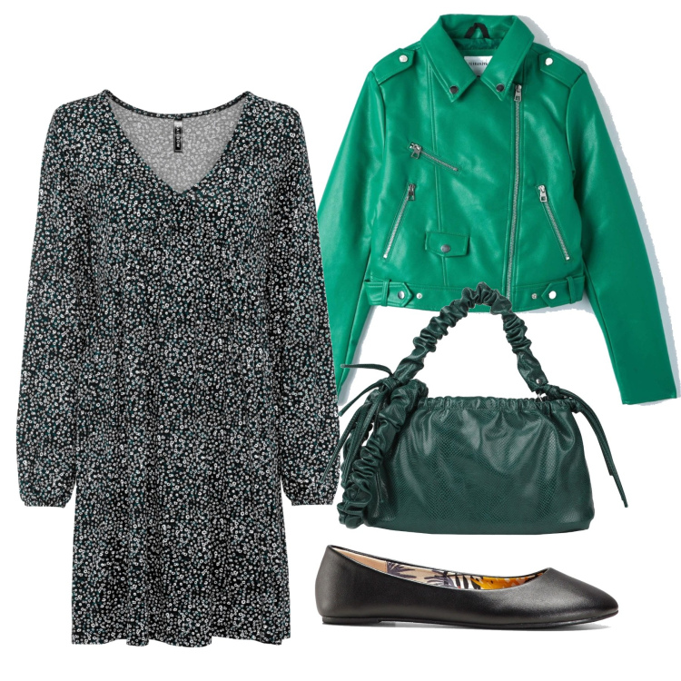 Outfit donna - Un giorno di corsa. Stile Bon Ton per Tutti i giorni. Abbinamento con ballerine, vestiti, borse a mano, cappotti.