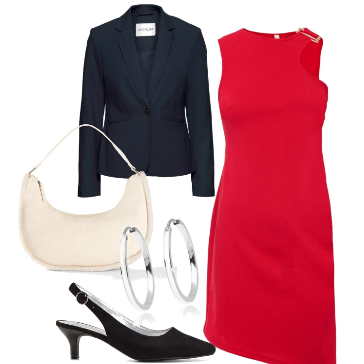 Outfit donna - Total look #1577920. Stile Bon Ton per Ufficio. Abbinamento con blazer, vestiti, décolleté, borse a mano, orecchini.