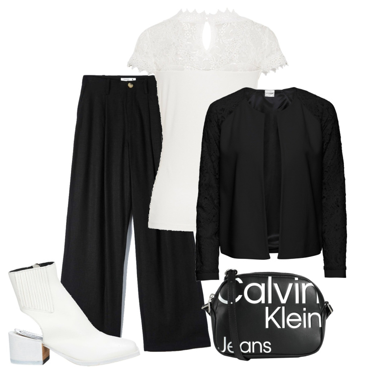 Outfit donna - Women not for a day only #32. Stile Casual chic per Cerimonia. Abbinamento con blazer, maglieria, stivaletti, borse a tracolla, pantaloni.