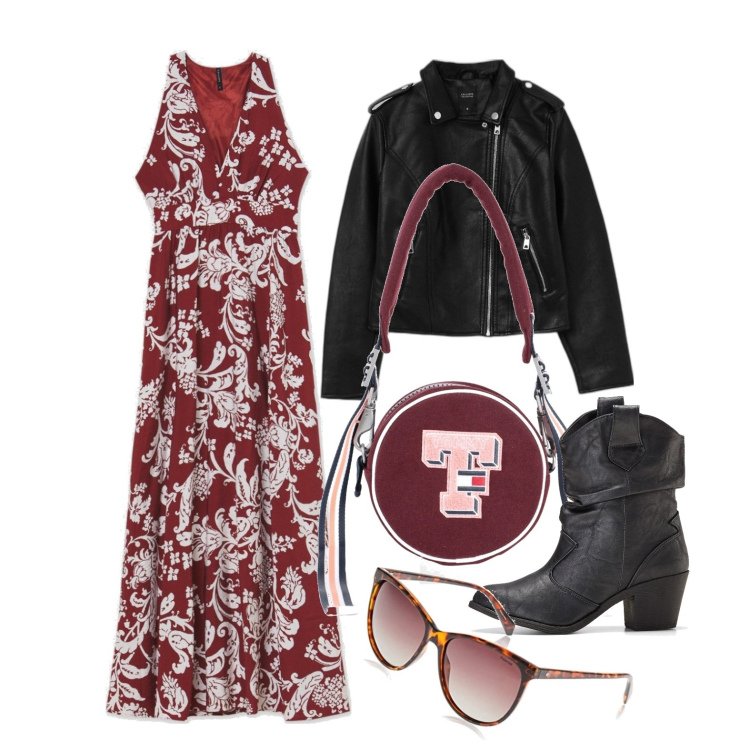 Outfit donna - Ghost outfitter - a marzo. Stile Trendy per Tutti i giorni. Abbinamento con stivaletti texani, borse a mano, vestiti lunghi, giacche, occhiali da sole.