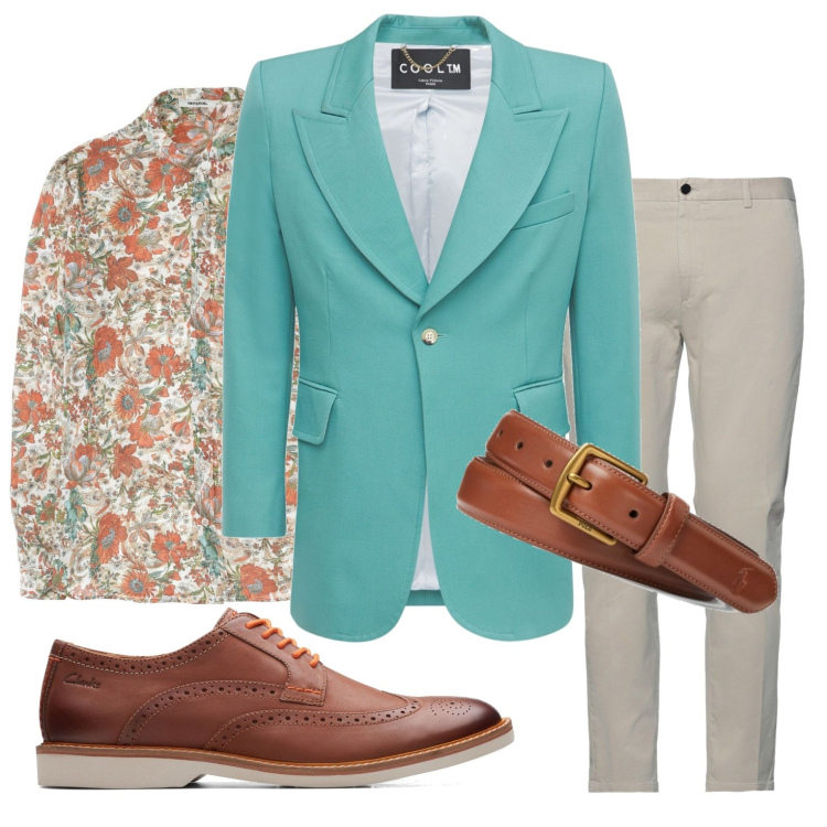 Outfit uomo - Giacca verde. Stile Business/Elegante per Serata speciale. Abbinamento con camicie, scarpe stringate, cinture, pantaloni, giacche.