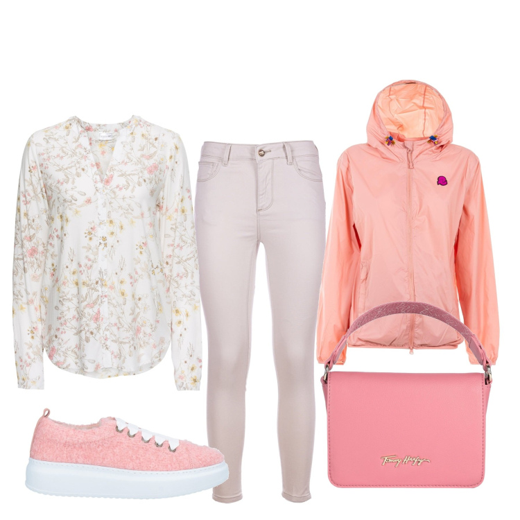 Outfit donna - Total look #1581911. Stile Basic per Tutti i giorni. Abbinamento con camicie, borse a mano, sneakers, jeans skinny, giacche.