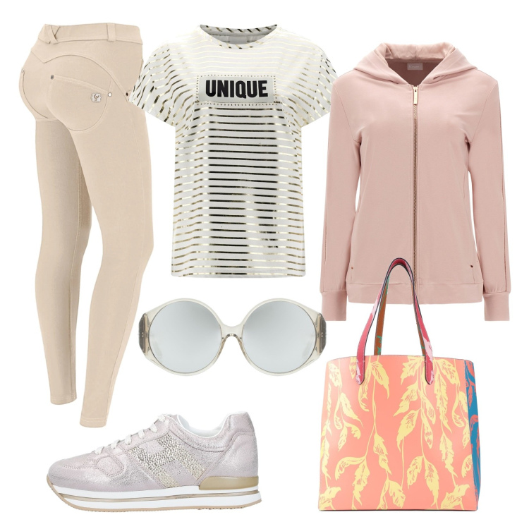 Outfit donna - Freddy sale. Stile Sporty chic per Tutti i giorni. Abbinamento con sneakers, borse a mano, occhiali da sole, pantaloni skinny, felpe con cappuccio, t-shirt.