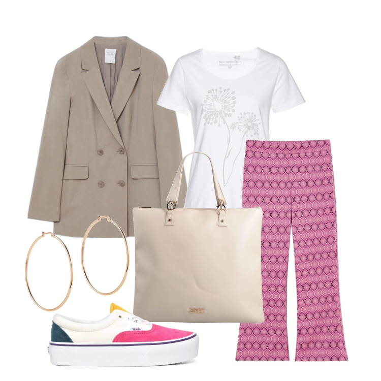 Outfit donna - Ghost outfitter - aprile curvy. Stile Casual per Tutti i giorni. Abbinamento con t-shirt, borse a mano, leggings, giacche, sneakers, orecchini.
