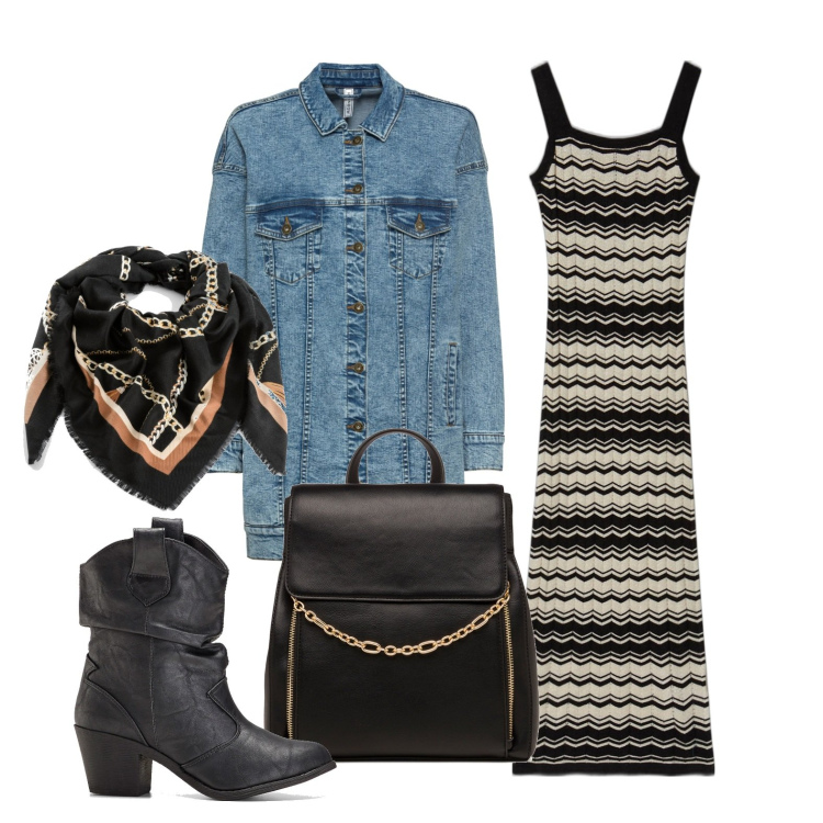 Outfit donna - A Pasqua vesto casual. Stile Casual chic per Tutti i giorni. Abbinamento con stivaletti texani, blazer, foulard, vestiti lunghi, zaini.
