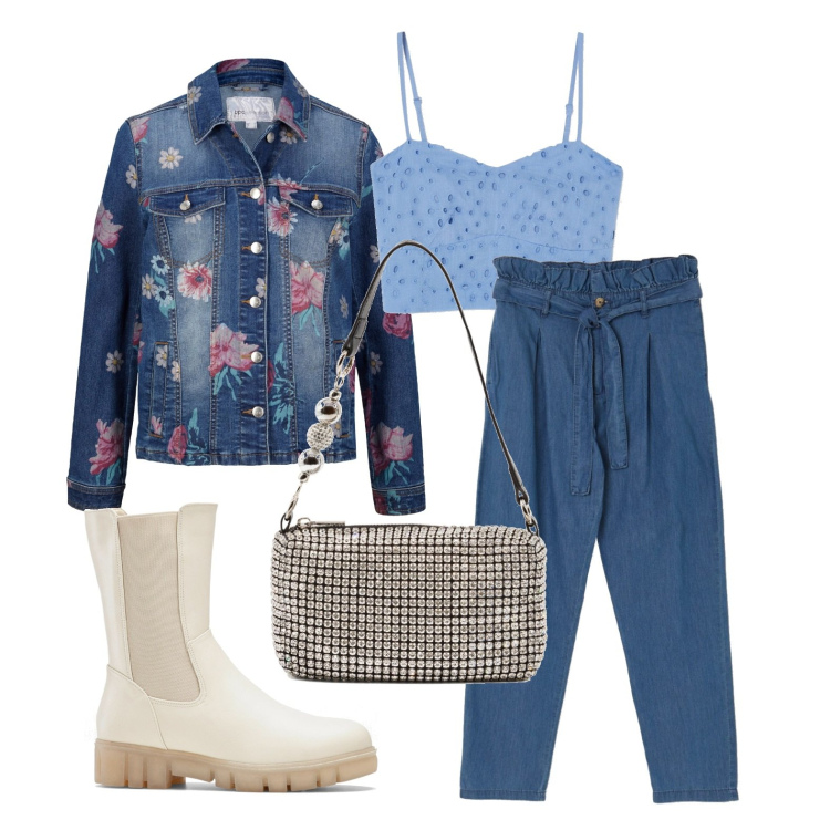 Outfit donna - Ghost outfitter - aprile. Stile Trendy per Tutti i giorni. Abbinamento con vestiti, giacche, pantaloni, top, clutch.