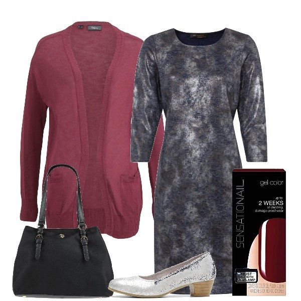 Outfit donna - Mani a posto!. Stile Chic per Ufficio. Abbinamento con borse a mano, gonne lunghe, vestiti, cardigans, smalti.