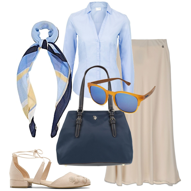 Outfit donna - Le ballerine con lacci alla caviglia. Stile Casual chic per Tutti i giorni. Abbinamento con camicie, décolleté, borse a mano, gonne longuette, sciarpe, occhiali da sole.
