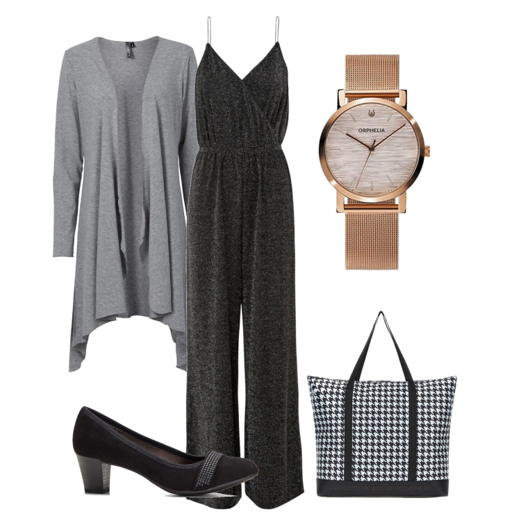 Outfit donna - Total look #1589869. Stile Basic per Tutti i giorni. Abbinamento con décolleté, tute, cardigans, borse tote, orologi analogici.