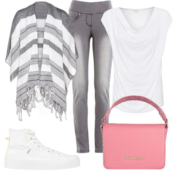 Outfit donna - Total look #1594751. Stile Basic per Tutti i giorni. Abbinamento con jeans slim fit, maglieria, cappotti, sneakers, borse a mano.