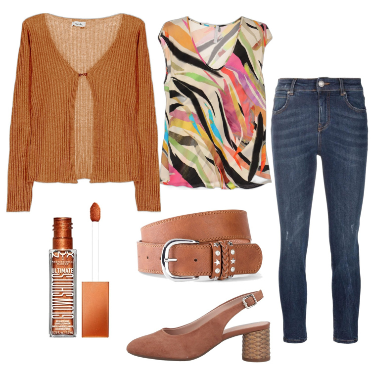 Outfit donna - Salve ;). Stile Glamour per Tutti i giorni. Abbinamento con cinture, décolleté, canottiere, jeans skinny, cardigans, ombretti.