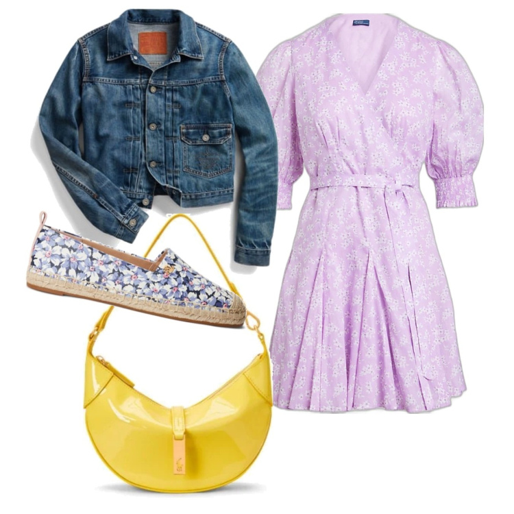 Outfit donna - Total look #1597009. Stile Bon Ton per Tutti i giorni. Abbinamento con espadrillas, giacche, borse a spalla, vestiti.