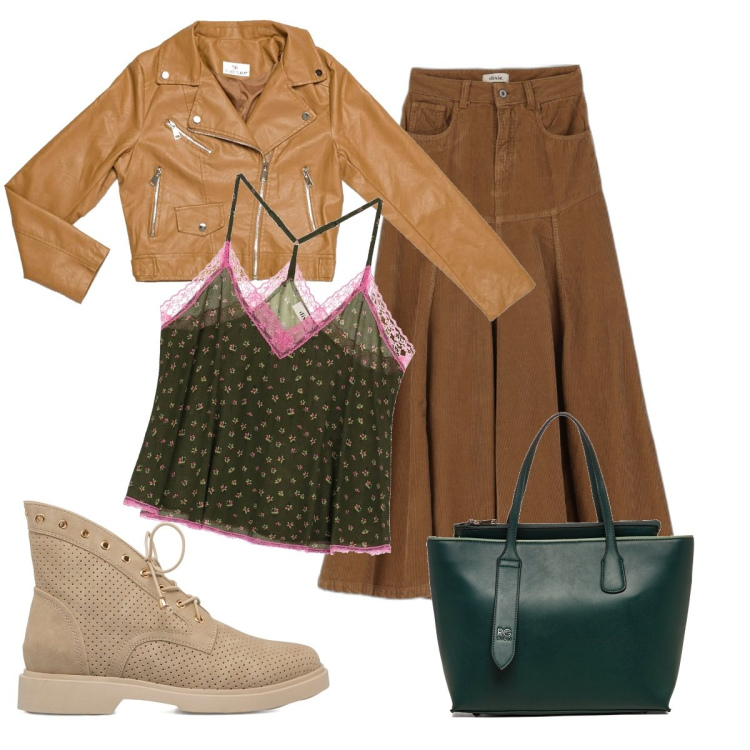 Outfit donna - Total look #1598040. Stile Vintage retrò per Tutti i giorni. Abbinamento con gonne longuette, top, stivaletti, cappotti, borse a spalla.