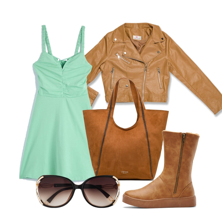 Outfit donna - Ghost outfitter - aprile. Stile Trendy per Tutti i giorni. Abbinamento con stivali, occhiali da sole, vestiti midi/longuette, borse a spalla, cappotti.