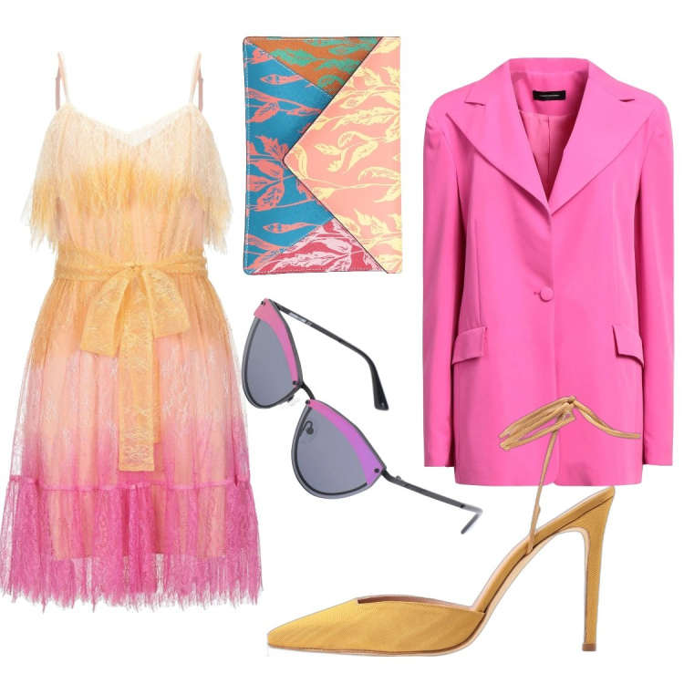 Outfit donna - Yoox-Spring Mid Season Sale. Stile Chic per Cerimonia. Abbinamento con vestiti corti, blazer, décolleté, borse a mano, occhiali da sole.