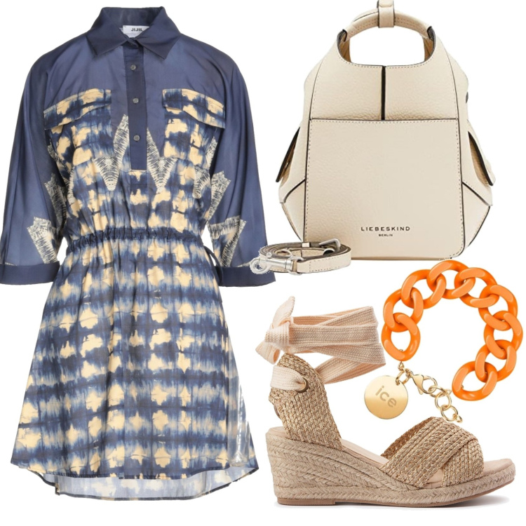 Outfit femme - Au cinéma. Style Casual pour Soirée dehors. Assortir avec robes courtes, sandales, bracelets, sacs tote.