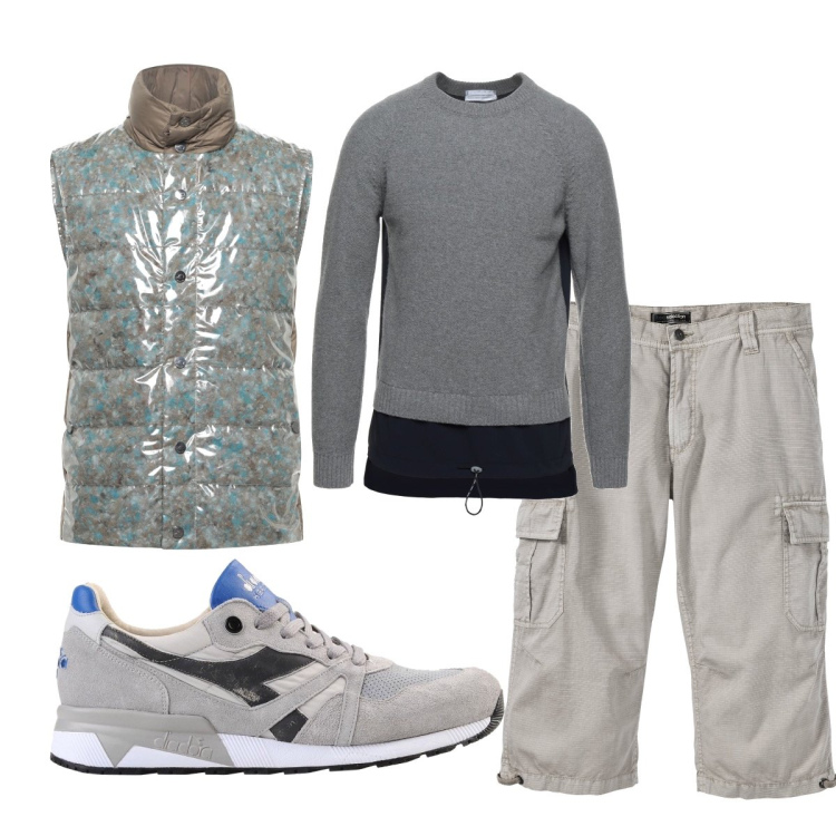 Outfit uomo - Total look #1602130. Stile Trendy per Tutti i giorni. Abbinamento con bermuda, sneakers, piumini, pullovers.